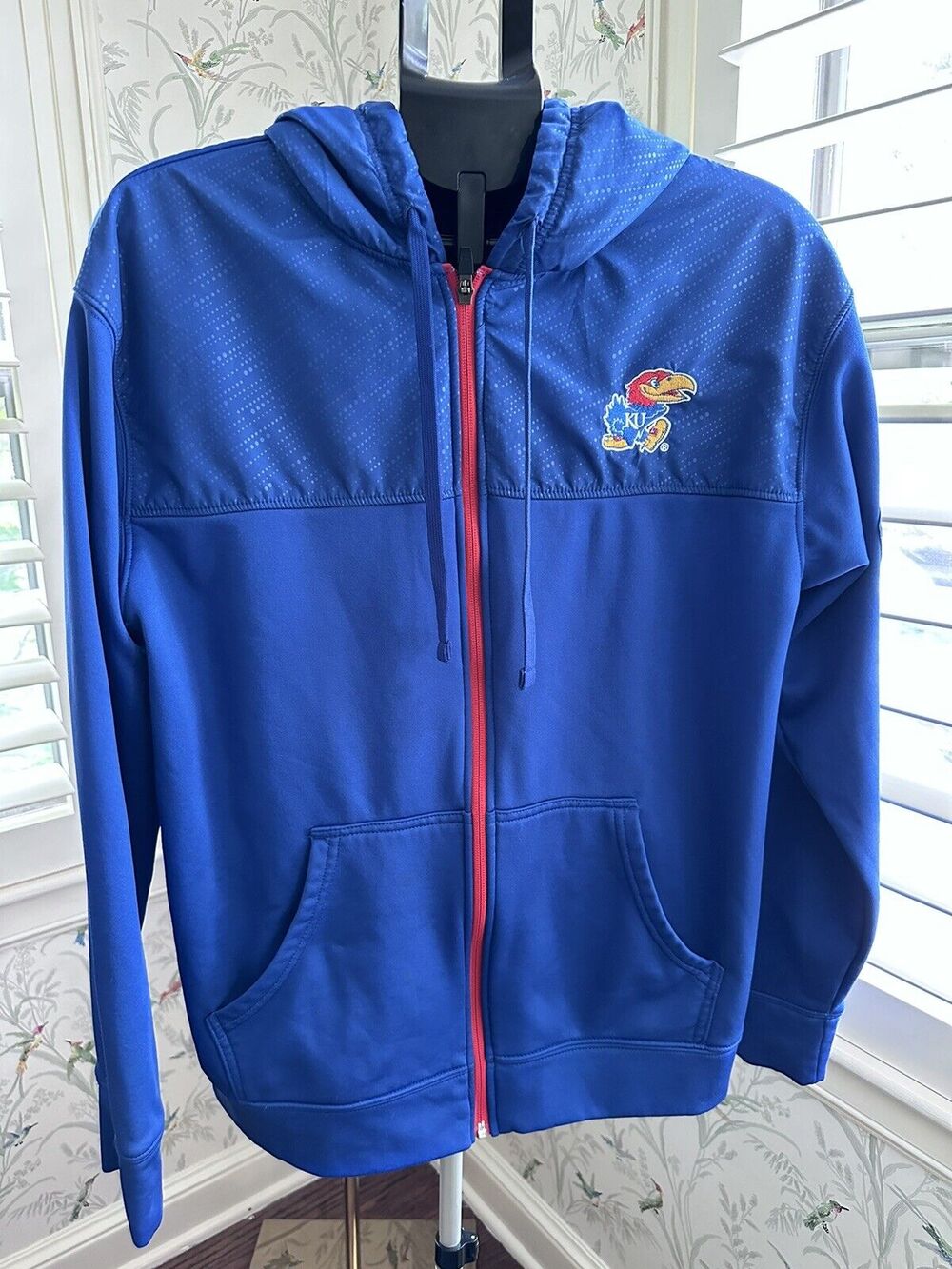 KU Jayhawks Champion Athletics Soft Shell Fleece Lined Full Zip Hooded Jacket M